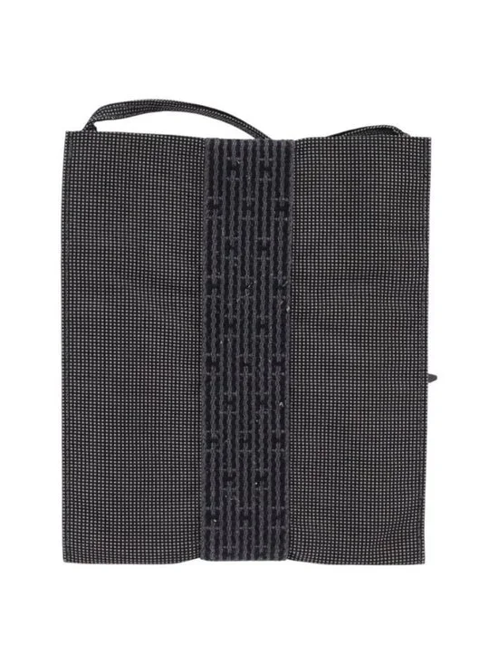 Authentic HERMES Pochette Her Line MM Shoulder Bag Canvas Gray - Picture 9 of 16